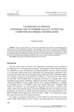 CD-ROM ENCYCLOPEDIAS: EXTENDING THE GUTENBERG