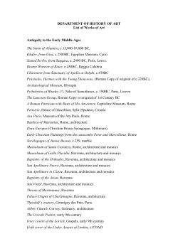 DEPARTMENT OF HISTORY OF ART List of Works of Art Antiquity to
