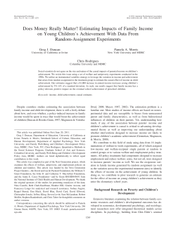 Does Money Really Matter? Estimating Impacts of Family Income on