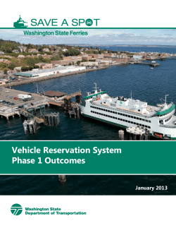 Vehicle Reservation System Phase 1 Outcomes