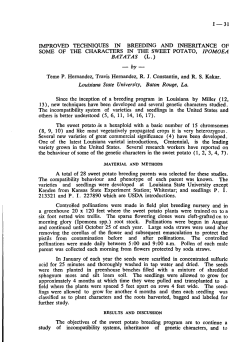 Improved Techniques in Breeding and Inheritance of some of the