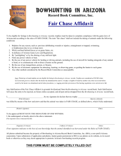 Fair Chase Affidavit - Bowhunting in Arizona