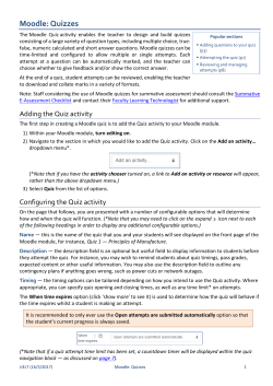 Moodle: Quizzes