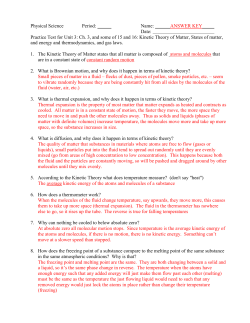 Practice Test: Kinetic Theory of Matter