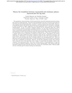 Theory For Transitions Between Exponential And Stationary Phases