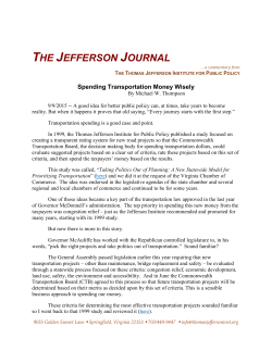 THE JEFFERSON JOURNAL - Thomas Jefferson Institute
