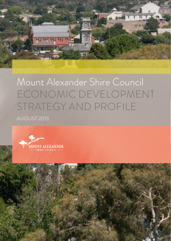 Mount Alexander Shire Council ECONOMIC DEVELOPMENT