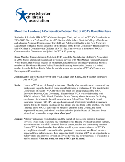 A Conversation Between Two of WCA`s Board Members