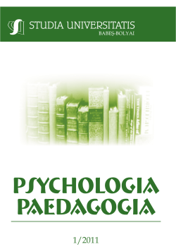 psychologia paedagogia - STUDIA UNIVERSITATIS Babes