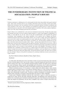 the intermediary institution of political socialization: people`s houses