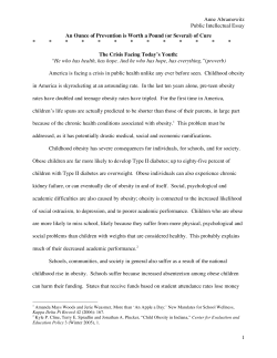 Anne Abramowitz Public Intellectual Essay 1 An Ounce of