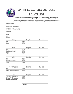 ENTRY FORM - Three Bear Sled Dog Races