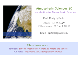 Atmospheric Sciences 201