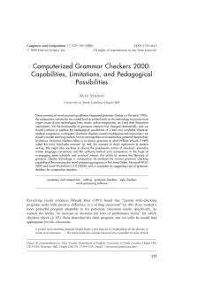 Computerized Grammar Checkers 2000: Capabilities, Limitations