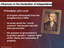 Influences on the Declaration of Independence