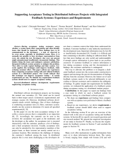 Supporting Acceptance Testing in Distributed Software