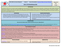 8th grade U.S. History Unit 4 The Revolutionary War