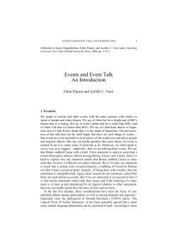 Events and Event Talk An Introduction