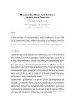 Thesaurus-Based Index Term Extraction for Agricultural Documents
