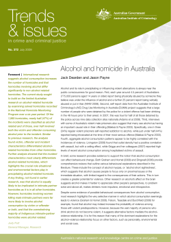 Alcohol and homicide in Australia - Australian Institute of Criminology