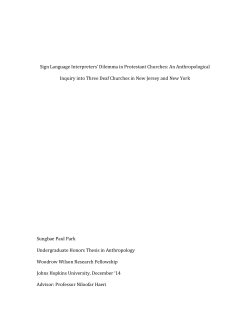 Sign Language Interpreters` Dilemma in Protestant Churches: An