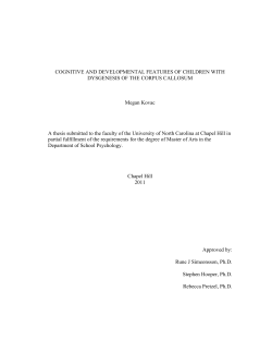 COGNITIVE AND DEVELOPMENTAL FEATURES OF CHILDREN