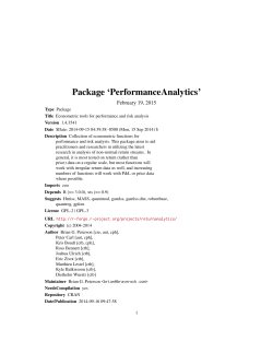 Package `PerformanceAnalytics`