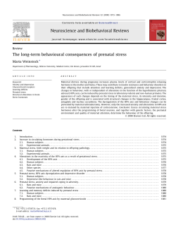 The long-term behavioural consequences of prenatal stress