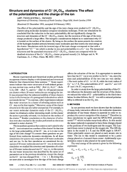 Structure and dynamics of Cl-(H2O)20 clusters - UNC