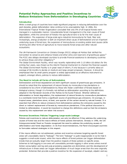 Potential Policy Approaches and Positive Incentives