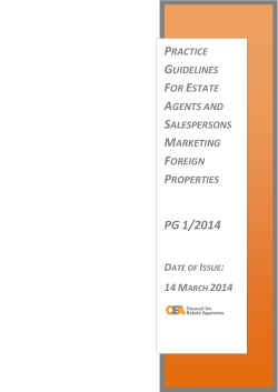 Practice Guidelines for Estate Agents and Salespersons