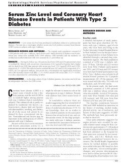 Serum Zinc Level and Coronary Heart Disease