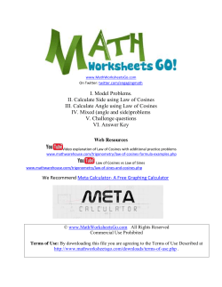 Law of Cosines Worksheet