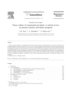 Tissue culture of ornamental pot plant: A critical review on present