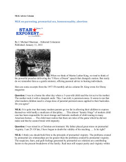 MLK on parenting, premarital sex, homosexuality
