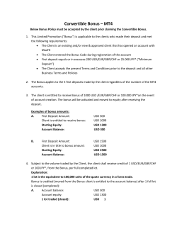 Convertible Bonus &ndash; MT4