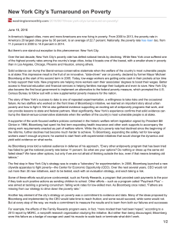 New York City`s Turnaround on Poverty