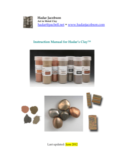 Hadar`s Clay Instruction Manual