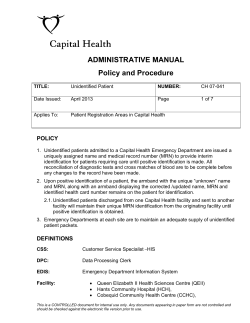 CDHA CH 07-041 Unidentified Patient