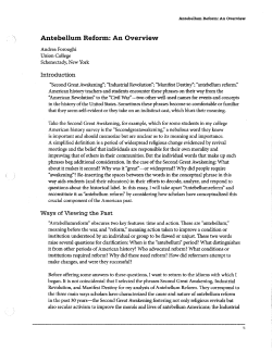 Antebellum Reform: An Overview