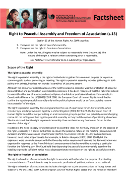 Right to Peaceful Assembly and Association