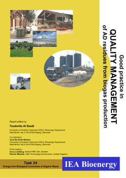 Good practice in Quality Management of AD residues from biogas
