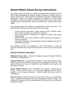 Instructions for Stream Watch Report