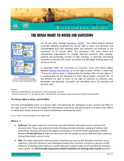 THE HUMAN RIGHT TO WATER AND SANITATION
