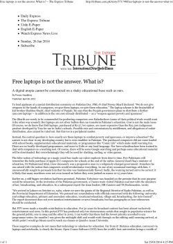 (Free laptops is not the answer. What is? \226 The Express Tribune)