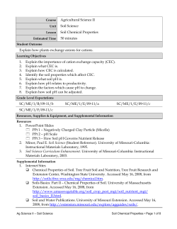 Lesson 7 Soil Chemical Properties