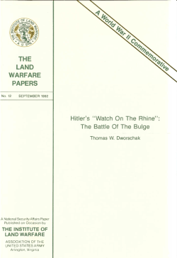 Hitler`s "Watch on the Rhine": The Battle of the Bulge
