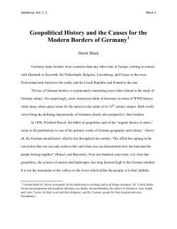 Geopolitical History and the Causes for the Modern Borders of