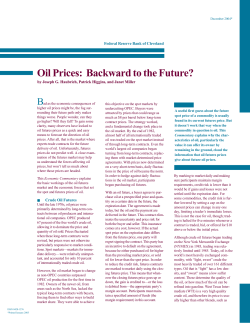 Oil Prices: Backward to the Future?