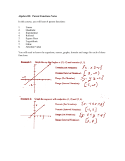 Pre-AP Geometry: Parent Functions Notes